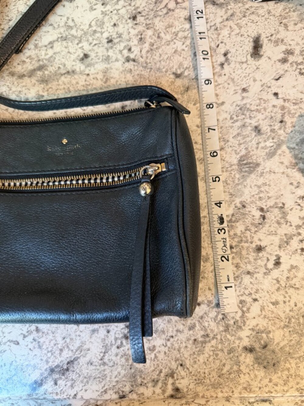 Kate Spade Black Pebbled Leather Crossbody Bag Gold Hardware - Picture 14 of 15